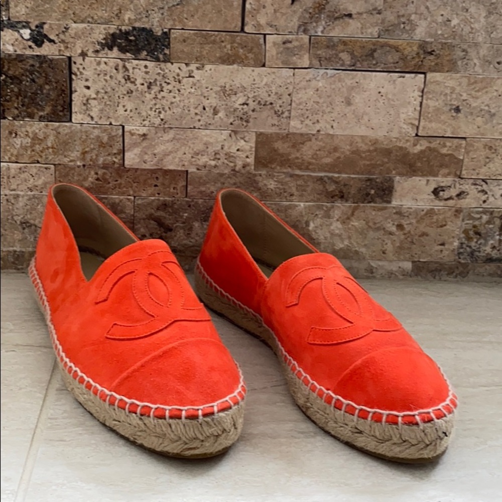 Authentic Chanel Suede Slip Ons